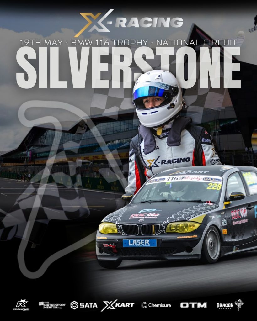 James Wareing at Silverstone, graphic by OTM On Track Marketing