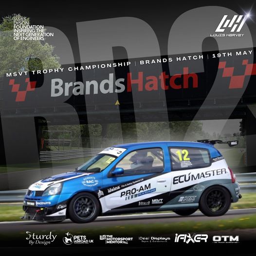 Louis Harvey at Brands Hatch, graphic by On Track Marketing OTM