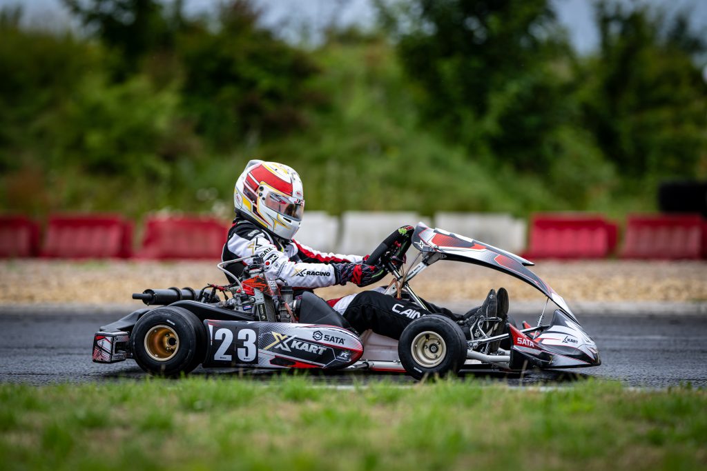 Zac Cain of XKART at the final round of The Kart Championship hosted by Fulbeck Kart Club