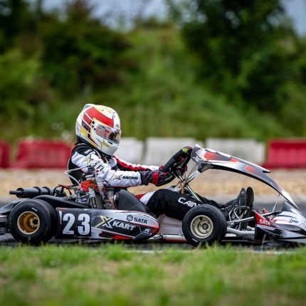 Zac Cain of XKART at the final round of The Kart Championship hosted by Fulbeck Kart Club